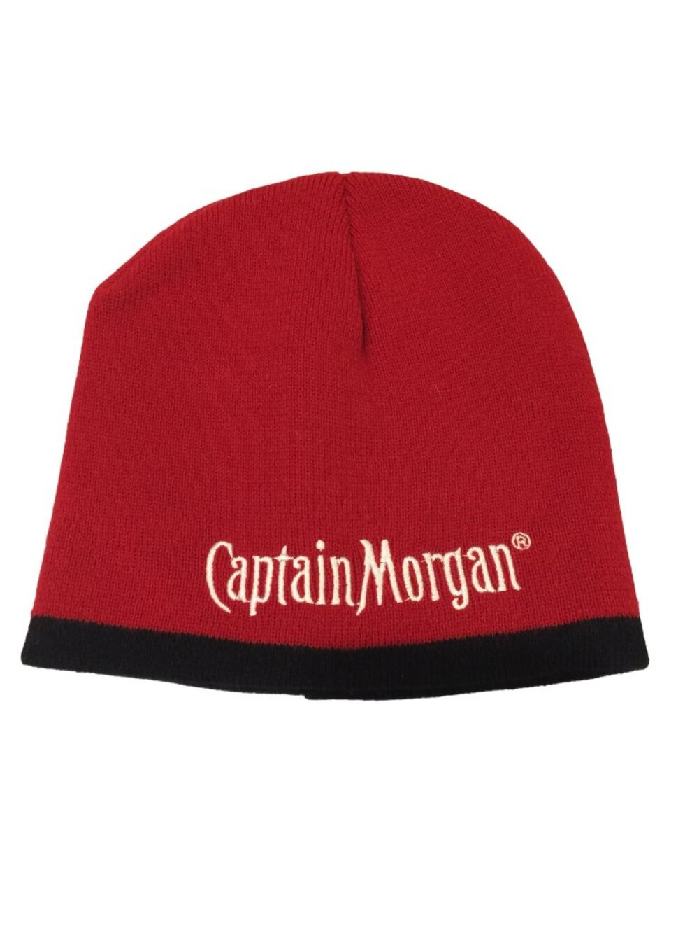 Captain Morgan Red Knit Beanie Embroidered Logo One Size Fits Most